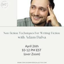 CWC Fiction will soon be known as CWC PROSE specializing in both fiction  and nonfiction programming 🥳. What better way to mark this transition than  to have THE @adamdalva teaching in the