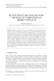 Pdf Buying Peace Or Fuelling War The Role Of Corruption In Armed Conflicts