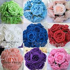 Hot glue fake flower heads along the top rim for a super flowery floral look. Artificial Flowers 50 Real Looking Fake Rose Diy Wedding Bouquet Home Decoration Wedding Supplies Home Garden