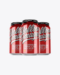 Pack With 3 Metallic Cans With Plastic Holder Mockup Front View In Can Mockups On Yellow Images Object Mockups Mockup Free Psd Mockup Psd Design Mockup Free