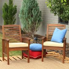 Tim Patio Dining Chair With Cushion In 2020 Outdoor Dining Chairs Wood Patio Wood Patio Chairs