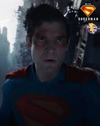 NEW LOOK of David Corenswet as Superman with the sunburned eyes from the  heat vision