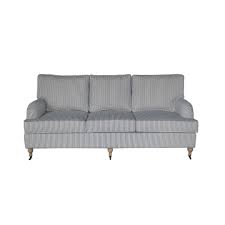 Shop blue and white striped couch from pottery barn. Aspina Roll 3 Seater Blue Striped Linen Helena House