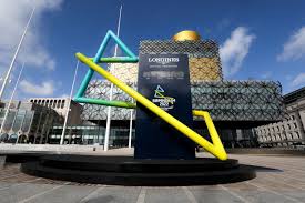 The blue and yellow b emblem is meant to link the venues of the sporting events to be held as part of the games. Local People To Find Out About Career Opportunities From Birmingham 2022 Commonwealth Games