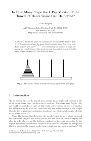 (the discs were moved according to the immutable laws from brahma to transferring them from one peg to another) it was said that when they. Pdf In How Many Steps The K Peg Version Of The Towers Of Hanoi Game Can Be Solved