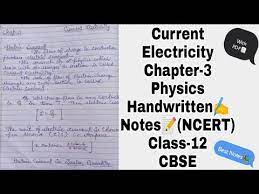 Physics Chapter 3 Current Electricity Class 12 Best Handwritten Notes Pdf Ncert Youtube