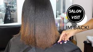 All of our stylists attend hair shows all over north america to keep updated on latest trends. Salon Visit Straightening Natural Hair Maintenance Protein Treatment Youtube