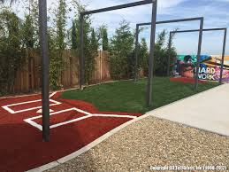Original heater pitching machine and xtender backyard batting cage package. Artificial Turf Grass Batting Cage Project Artificial Grass Installer Tuffgrass