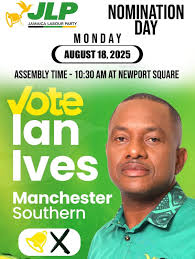 Get ready for a brighter future with Ian Ives! 💚💚💚. Join us in  Manchester Southern ✌️✌️✌️as we CHOOSE JAMAICA and elect a leader who will  work tirelessly for our community. Mark your