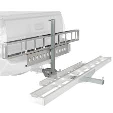 Provided the hitch pin is secured properly and you use straps and a. Folding Motorcycle Carrier Black Widow