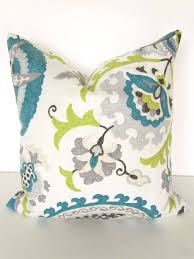 Teal Pillows Blue Throw Pillows Gray Pillows Lime Green Throw Pillow Covers Turquoise Grey Floral 16 Lime Green Throw Pillows Green Throw Pillows Teal Pillows