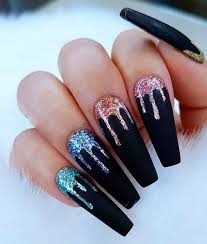 You can keep them simple or glam them up, but either way, there will always be a bit of the adam's family touch to this kind of nail art, accentuated by the matte finish. 22 Best Matte Black Coffin Nail Ideas 18 Shimmer Nail Art Swag Nails Nail Shimmer