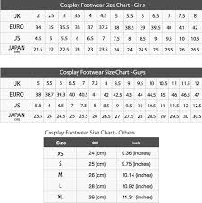 Cosplay Costume Size Chart Measurement