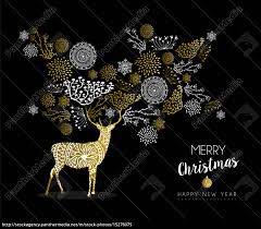 Vector illustration in origami style. Merry Christmas New Year Gold Deer Nature Vintage Royalty Free Image 15276075 Panthermedia Stock Agency
