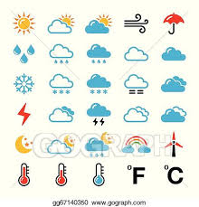 Synop codes from weather stations and buoys. Vector Art Weather Forecast Colorful Icons Eps Clipart Gg67140350 Gograph