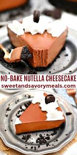 No Bake Nutella Cheesecake Video Sweet And Savory Meals Recipe No Bake Nutella Cheesecake Nutella Recipes Easy Nutella Recipes
