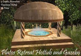 Located in the basement of the famous ansonia hotel, an part of plato's success may be due to the celebrities that were know to visit or work at plato's. Second Life Marketplace Platos Retreat Hot Tub And Gazebo