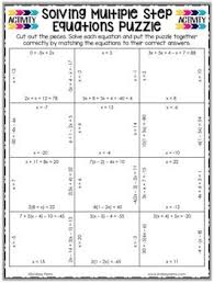 Solving Multi Step Equations Puzzle Multi Step Equations Solving Multi Step Equations Solving Equations Activity