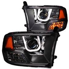 Anzo 2009 2016 Dodge Ram 1500 Projector Headlights W U Bar Black Projector Headlights Dodge Ram Dodge Ram 1500