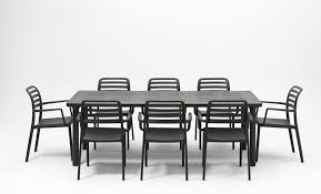 Libeccio Extendable Outdoor Dining Table With 8 Costa Armchairs In Charcoal Extendable Dining Table Dining Table Table
