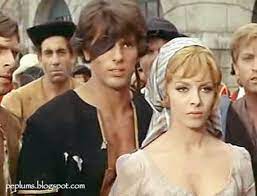A bandit fired a flintlock musket. Giuliano Gemma Michele Mercier In Angelica La Marchesa Degli Angeli Angelique Marquise Des Anges Actrice Angelique