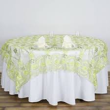 72 X 72 Tea Green The Fashionista Style Table Lace Overlay In 2020 Lace Table Lace Print Table Overlays