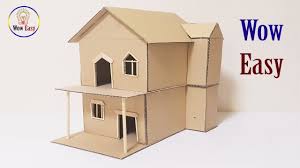 How To Building A Beautiful House Using Cardboard Very Simple Diy Cardboard House Easy Diy Easy Diy Crafts