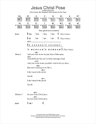 Jesus Christ Pose Guitar Chords Lyrics Print Sheet Music Now