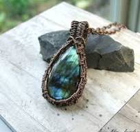 Teardrop Labradorite Copper Wire Wrapped Pendant Necklace - Iris Elm  Jewelry & Soap