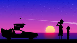 Rick And Morty By The Sea Wallpaper Rick And Morty Sunset Rick Sanchez Delorean Wubalubadubdub Adventure Time Wallpaper Rick And Morty Rick And Morty Poster