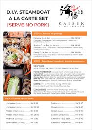 Berdiri sejak 2010, raja steamboat merupakan restoran keluarga di medan yang menjadikan steamboat sebagai menu utamanya. Kaisen 2 0 Japanese Steamboat Food Delivery Pick Up Kuching Browse Cities