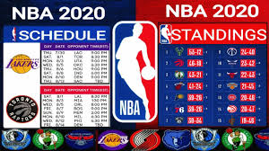Get the latest nba fixtures with date, time & venue. Nba Schedule 2020 Standings News Playoff Nba Season 2020 Lakers Bucks Nba News Today Youtube