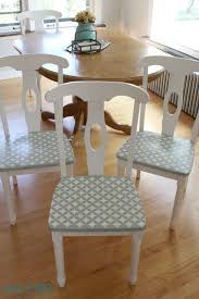 Stenciled Chair Seats A Thrifty And Fun Kitchen Chair Makeover Chair Makeover Contemporary Dining Chairs Black Dining Room Chairs