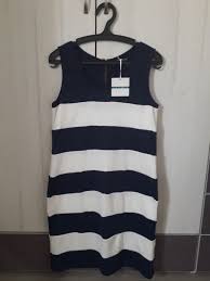 Pim Larkin Sleeveless Dress Striped Blue And White Fashion