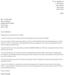 Resignation Letter Example Due To Family Illness Icover Org Uk