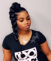Pin By Jayslay17 On Short Hairstyles For Black Women Womens Hairstyles Hair Styles Black Ponytail Hairstyles