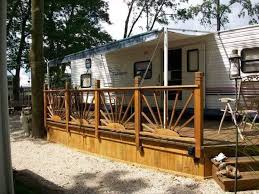 Includes ten foot dining table and porch with kitchen. 330 Rv Decks Ideas In 2021 Remodeled Campers Rv Camper Living