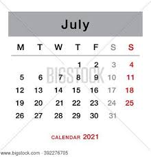 Simple template designs, ideal for printing. July 2021 Planning Vector Photo Free Trial Bigstock