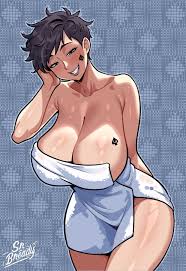 original, original character, srbready, 1girls, bath towel - R34 Vault
