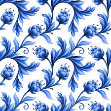 Polish your personal project or design with these watercolor flowers transparent png images, make it even more personalized and more attractive. Abstract Floral Seamless Pattern Background With Folk Art Flowers Blue White Gzhel Ornament Stock Photo Picture And Royalty Free Image Image 44669365