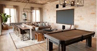 Love All The Rustic Touches In This Family Friendly Media Room Ablissfulnest Mediaroom In 2020 Pool Table Room Media Room Design Game Room Design