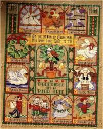 See more ideas about christmas cross stitch, christmas cross, cross stitch patterns. Rare Vintage Linen Christmas Cross Stitch Sampler Kit 12 Days Xmas