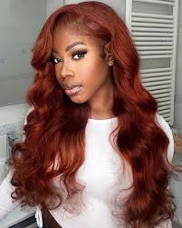 Reddish Auburn Brown Color Body Wave 13x4/6x5 Pre-cut Lace Front Human