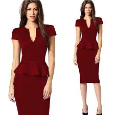 Elegant Office Pencil Dress Women Work Wear Short Sleeve Bodycon Patchwork Dress Clothing Shoes A Vestidos Estilosos Moda Vestidos Moda Evangelica Vestidos