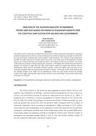 Kami akan mengemaskini semua info terkini temuduga air asia yang akan dijalankan sepanjang tahun 2017. Pdf Analysis Of The Aviation Industry In Indonesia Period 2003 2015 Based On Domestic Passenger Growth And The Strategic Implication For Airlines And Government