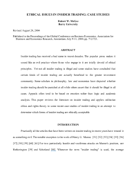 A list of 51 court cases, their constitutional issues, and their precedents. Pdf Ethical Issues In Insider Trading Case Studies Robert Mcgee Academia Edu