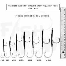 Details About 7691s Double Assist Hook Stainless Steel Shark Rig 7 0 8 0 9 10 11 12 0 13 0 Lot