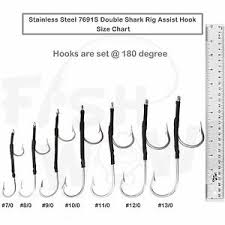 details about 7691s double assist hook stainless steel shark rig 7 0 8 0 9 10 11 12 0 13 0 lot