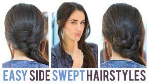 Long top short side haircut. Easy Side Swept Hairstyles Youtube