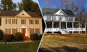 Wrap around front porch addition home ideas. Wrap Around Front Covered Porch Addition Before And After Colonial House Exteriors House Front Porch Porch Addition